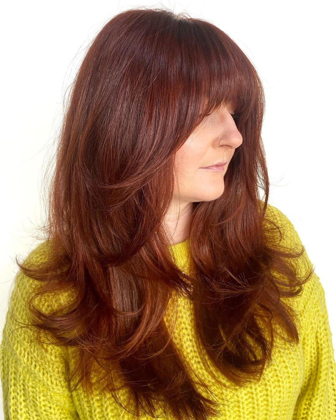 Auburn Hair with Feathered Layers