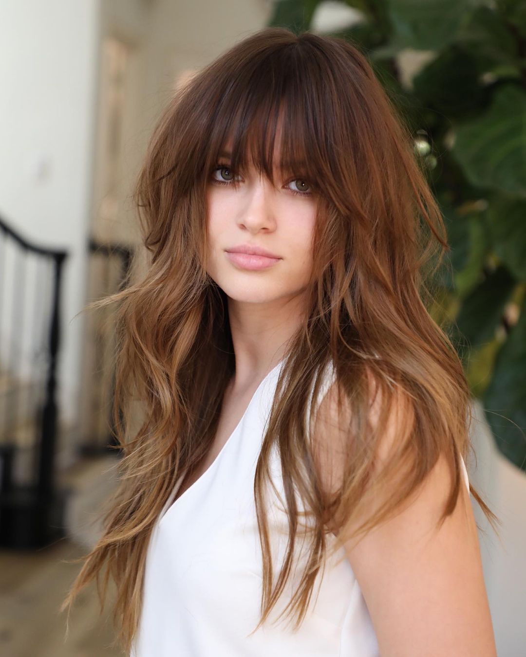 Auburn Brown Hair with Blonde Ends