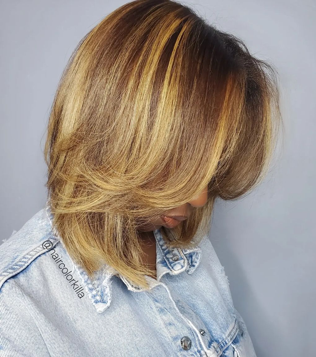 African American Sunny Balayage on Brown Hair