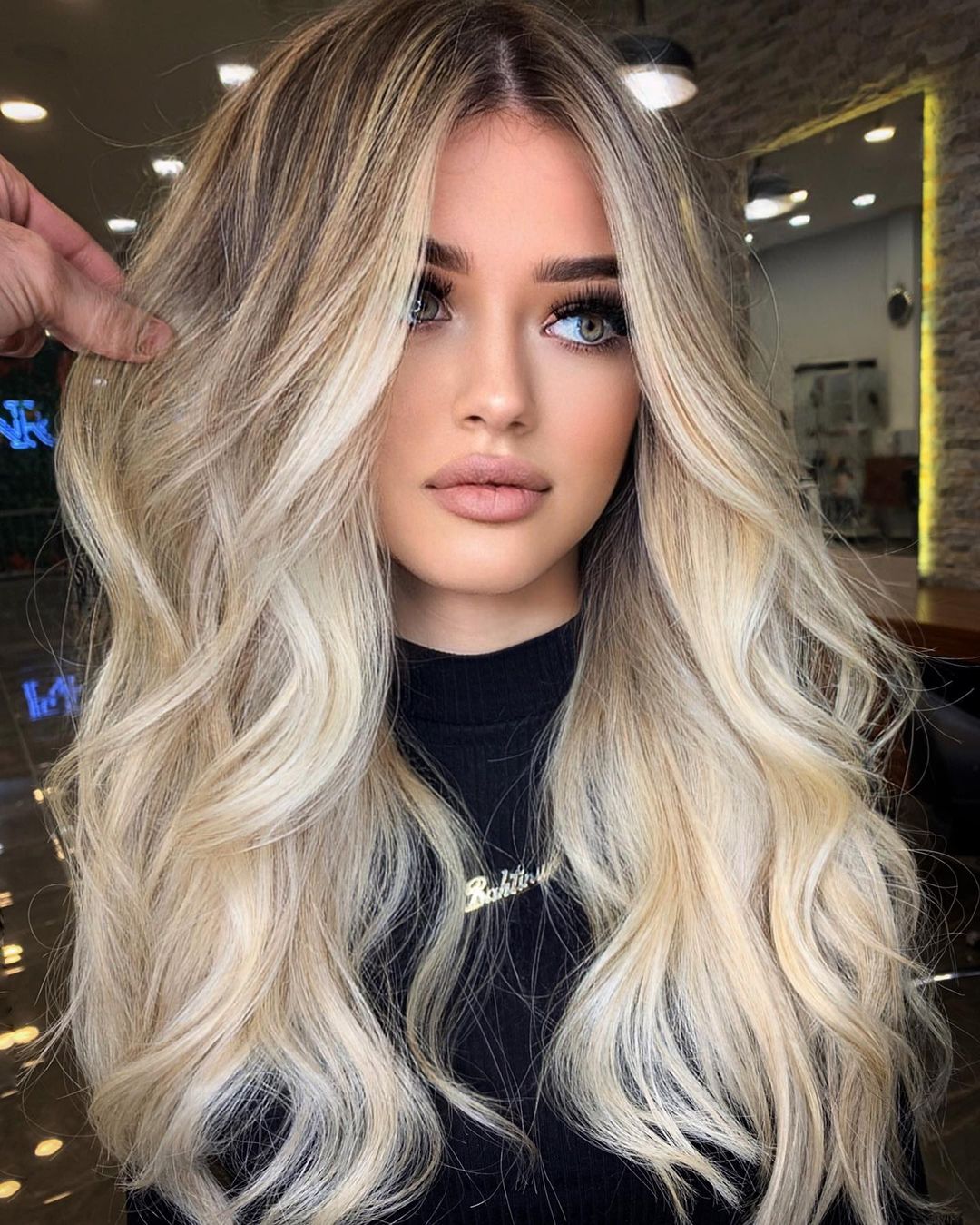 White Blonde Face-Framing Balayage