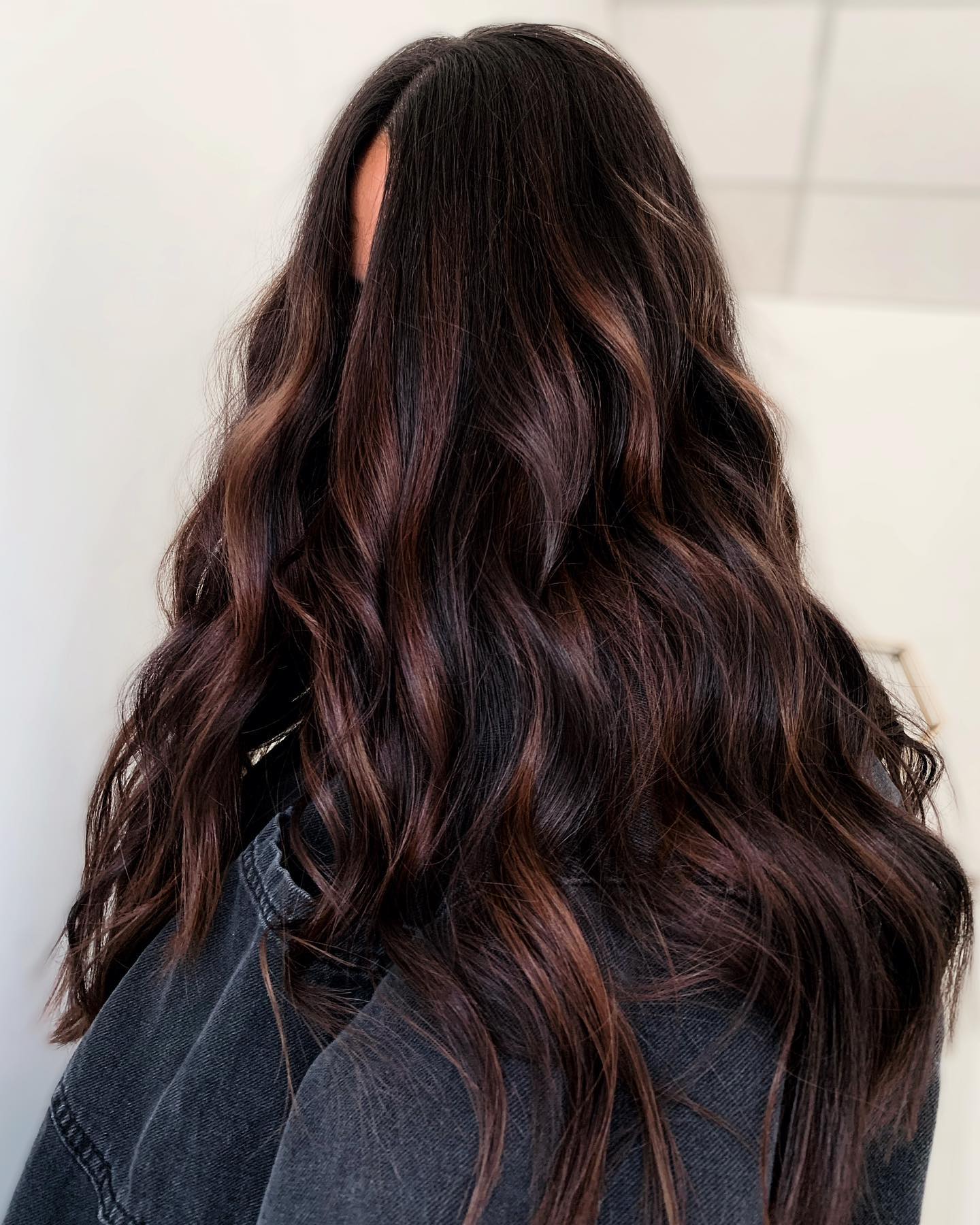 Dark Chocolate Balayage with Caramel Touches